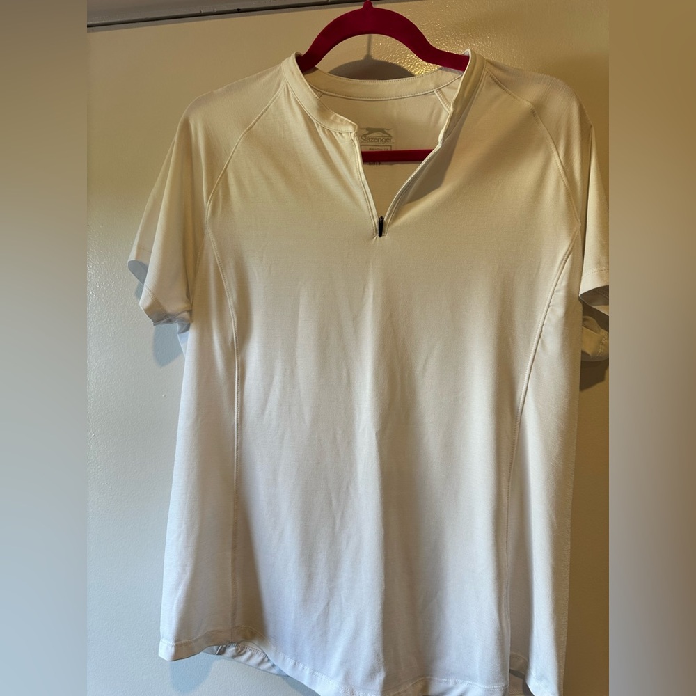 Womens White Short Sleeve Golf Shirt